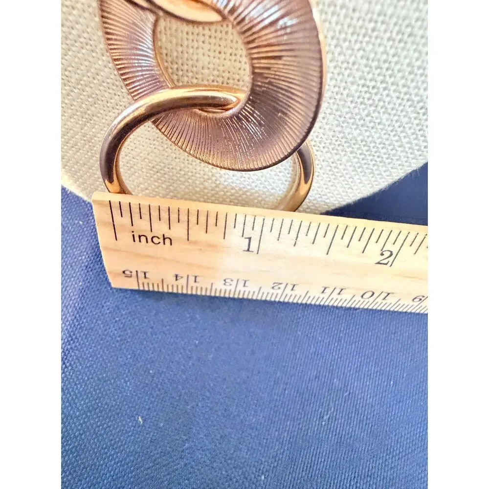 Vintage Gold Tone Circle Pendant Necklace 34”